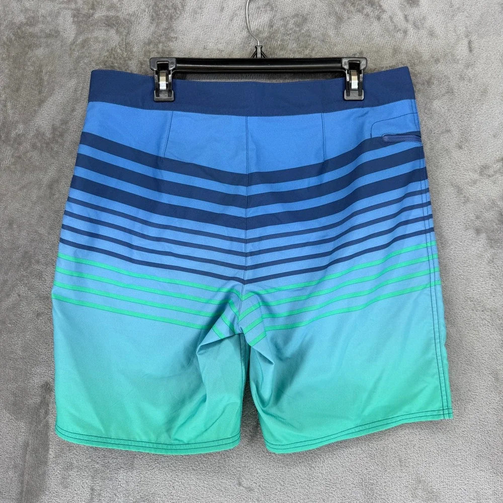 Vineyard Vines Mens Blue Green Ombre Striped Board Shorts‎ Swim Trunks 34 1M0585